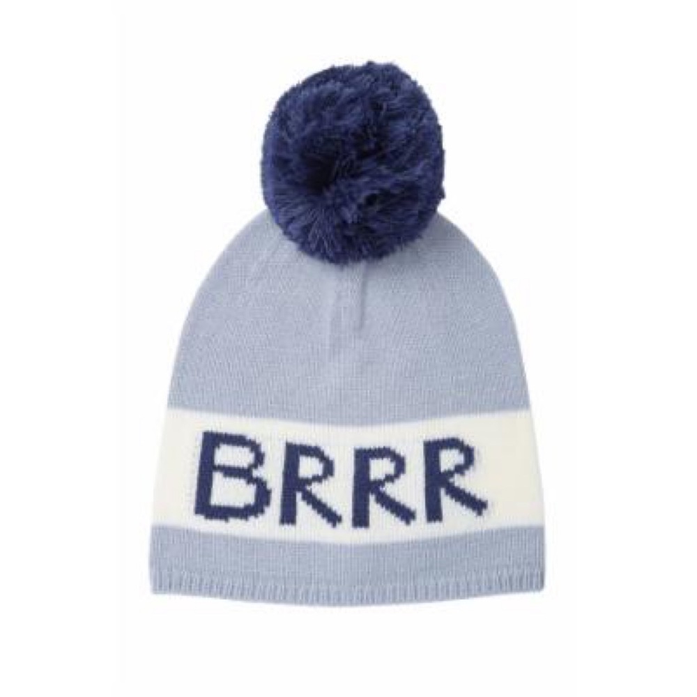 Kate Spade BRRR Pompom Beanie Hat Blue